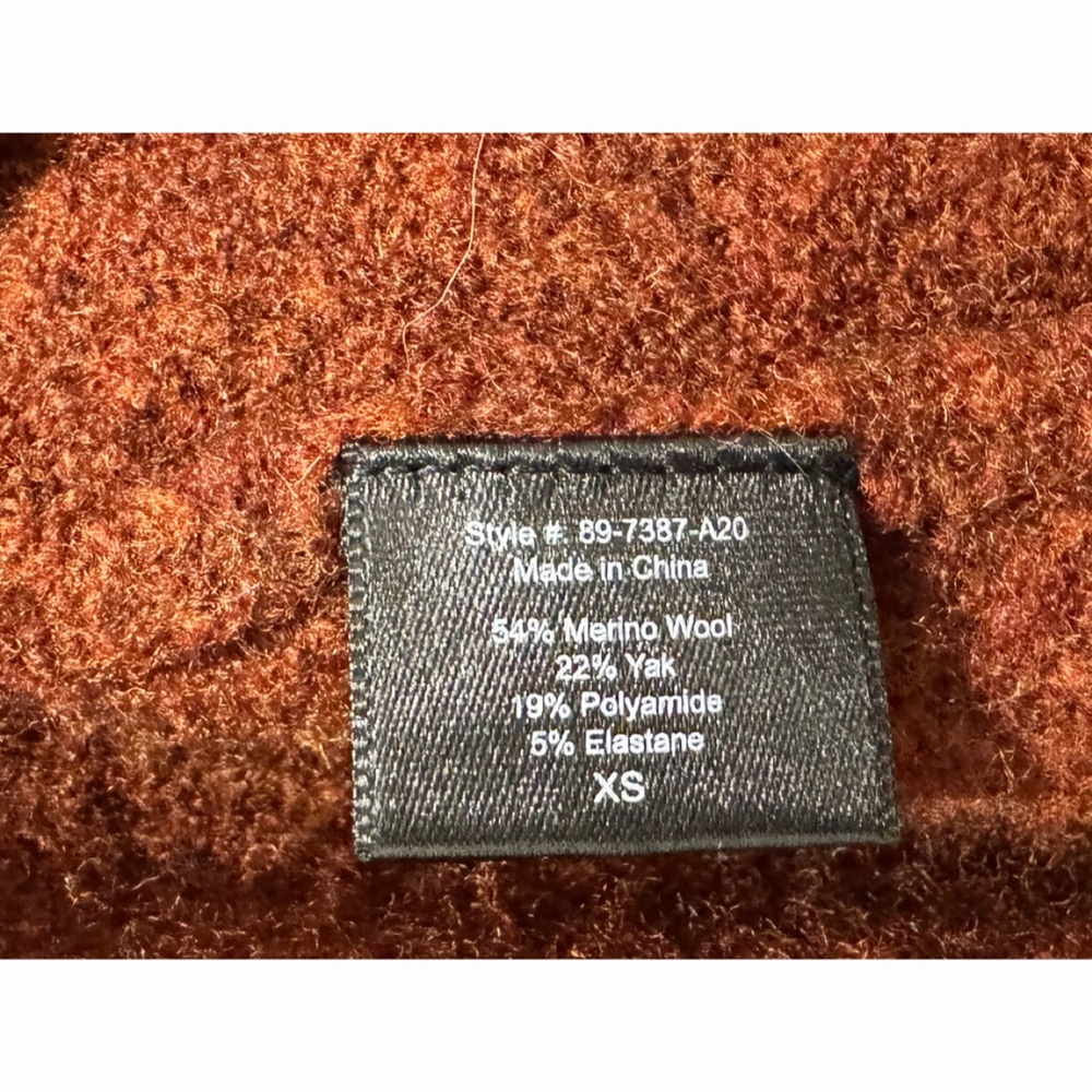 Jenni Kayne Cardigan XS Rust Brown Wool Yak Blend Open Front Duster Sweater - Picture 6 of 7
